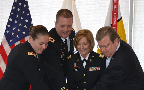 Army &amp; Air Force Exchange Service cake cutting in celebration of the Army's 240th Birthday