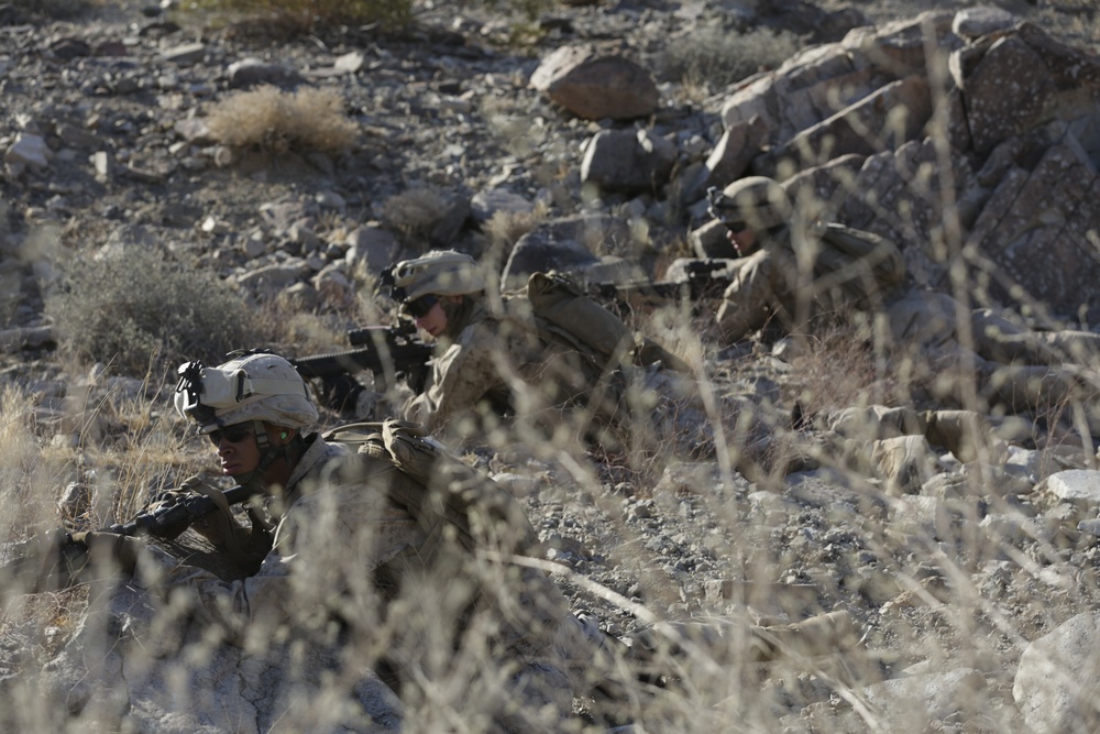 3/25th Lima Company Marines participate in a live fire platoon attack exercise.