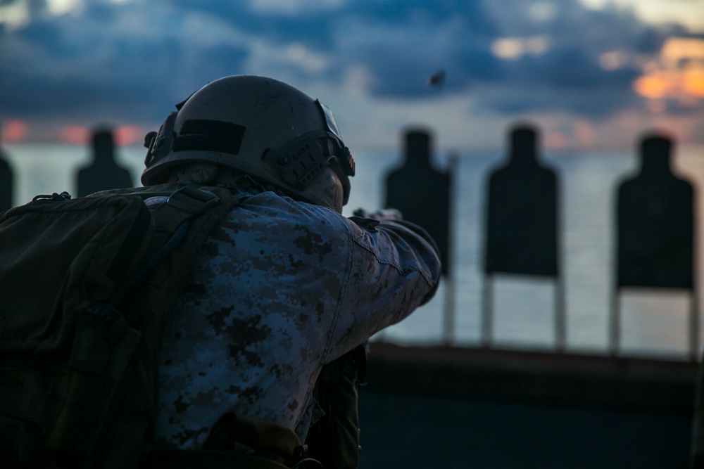 Stand by… Targets! U.S. Marines enhance marksmanship at sea