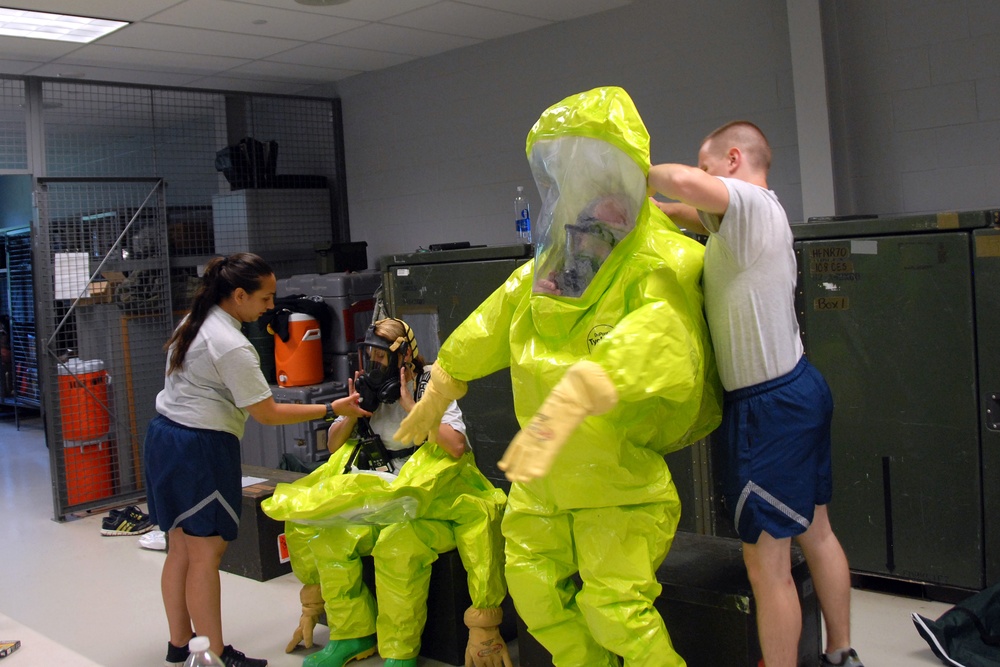 108th Wing Airmen Conduct Hazmat Training