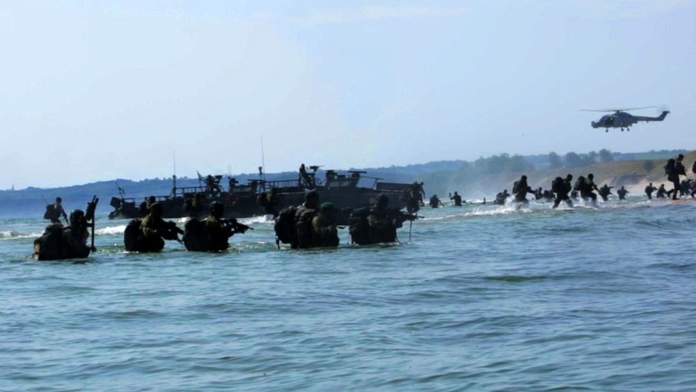 International Amphibious Assault in Ravlunda, Sweden, during BALTOPS 2015