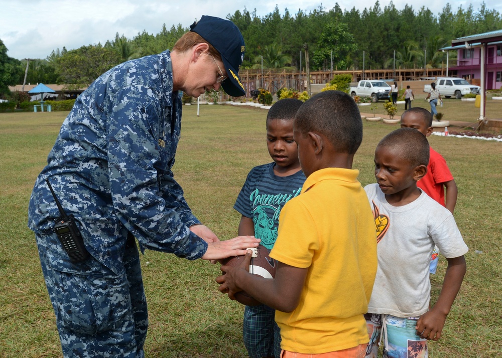 Mercy crew participate in a health fair in Seaqaqa, Fiji during Pacific Partnership 2015