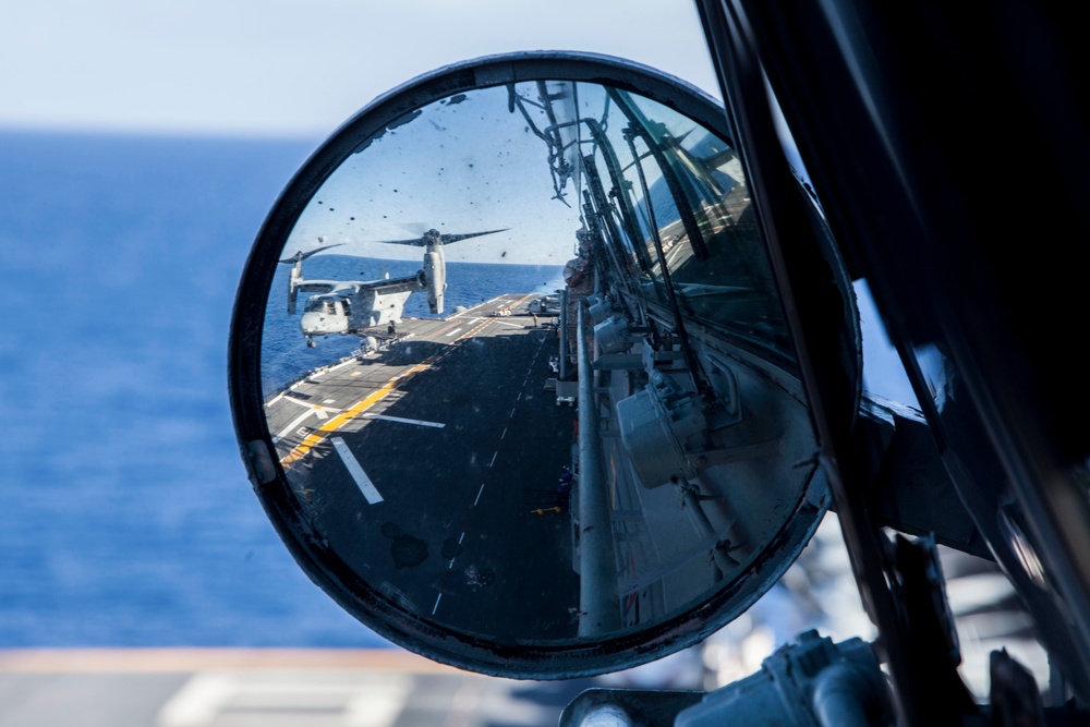 Marines practice fast roping on ship