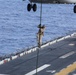 Marines practice fast roping on ship