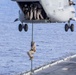 Marines practice fast roping on ship