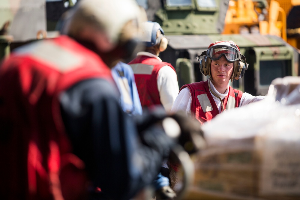 Replenishment at Sea USS Green Bay (LPD-20)