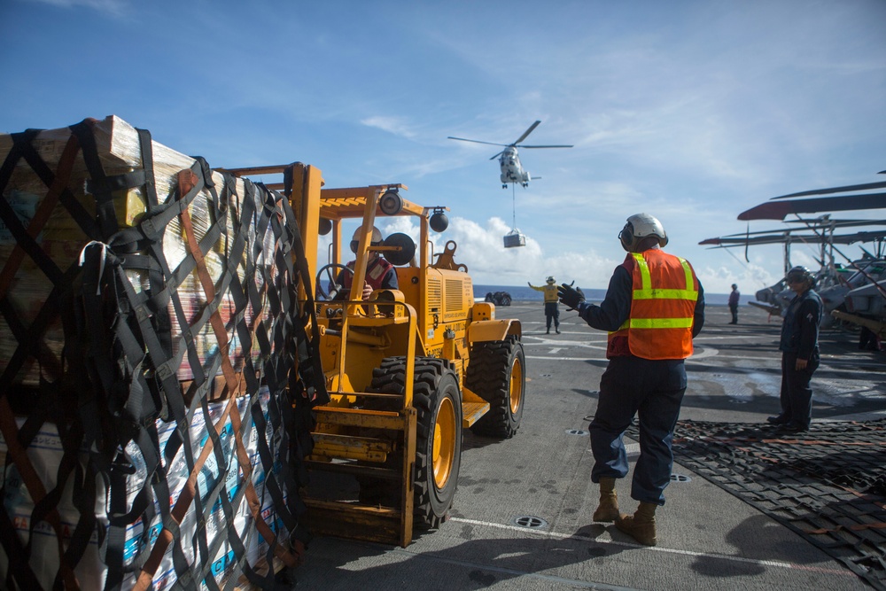 Replenishment at Sea USS Green Bay (LPD-20)