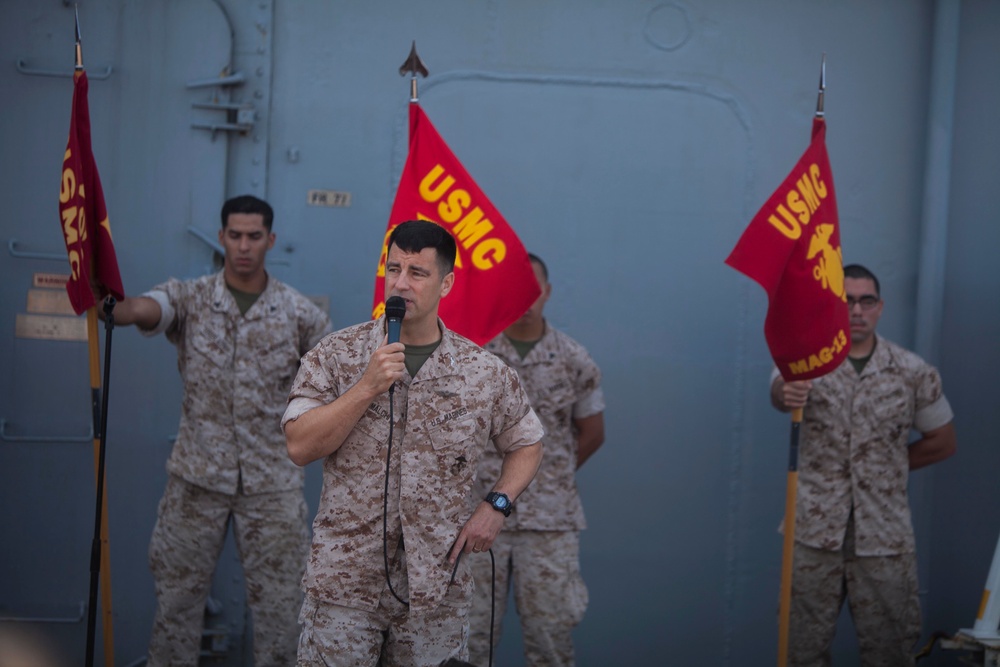 Col. Romin Dasmalchi speaks with the Marines of the 31st MEU