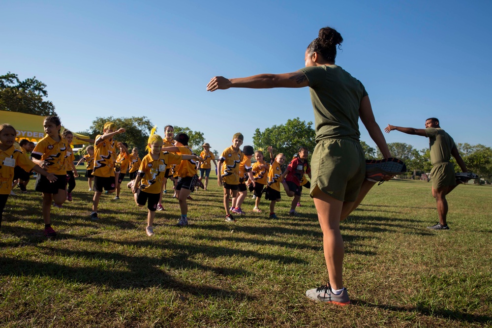 U.S. Marines participate in Alawa Primary School Sports Day