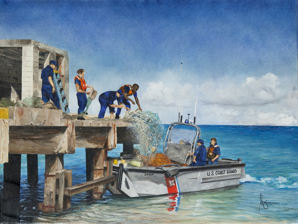 US Coast Guard Art Program 2015 Collection, 'Entanglement Protection on Kure Atoll'