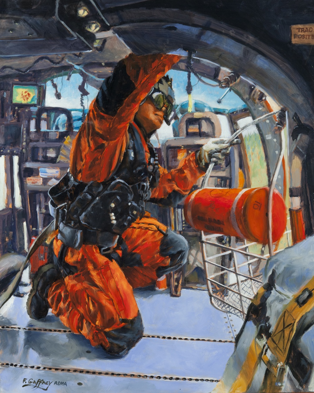 US Coast Guard Art Program 2015 Collection, 'Rescue Basket Ready'