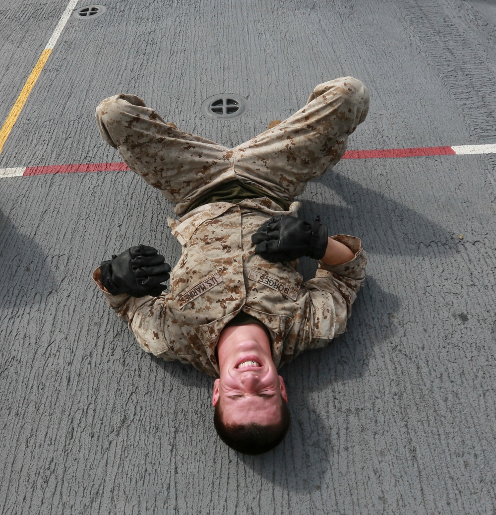 U.S. Marines perform combat conditioning exercises