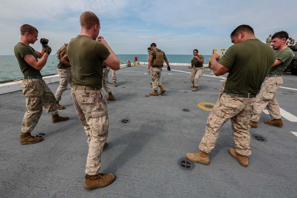 U.S. Marines perform combat conditioning exercises