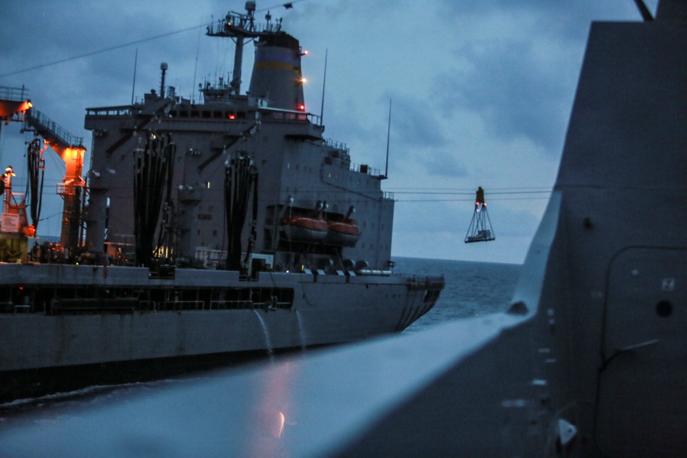 U.S. Marines, Sailors receive goods, supplies at sea