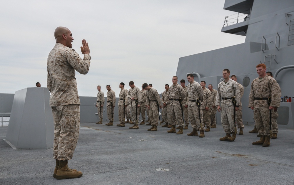 U.S. Marines learn sword manual