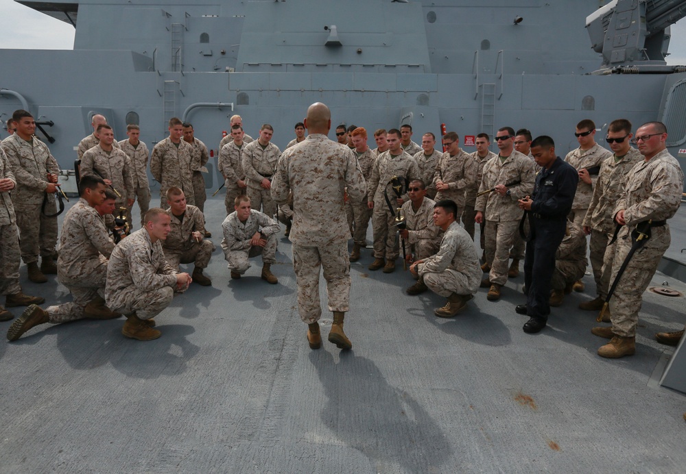 U.S. Marines learn sword manual