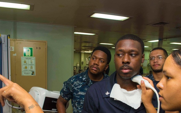 The Military Sealift Command hospital ship USNS Comfort (T-AH 20) arrives  in Acajutla, El Salvador in support of Continuing Promise 2015.