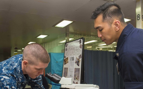 The Military Sealift Command hospital ship USNS Comfort (T-AH 20) arrives  in Acajutla, El Salvador in support of Continuing Promise 2015.