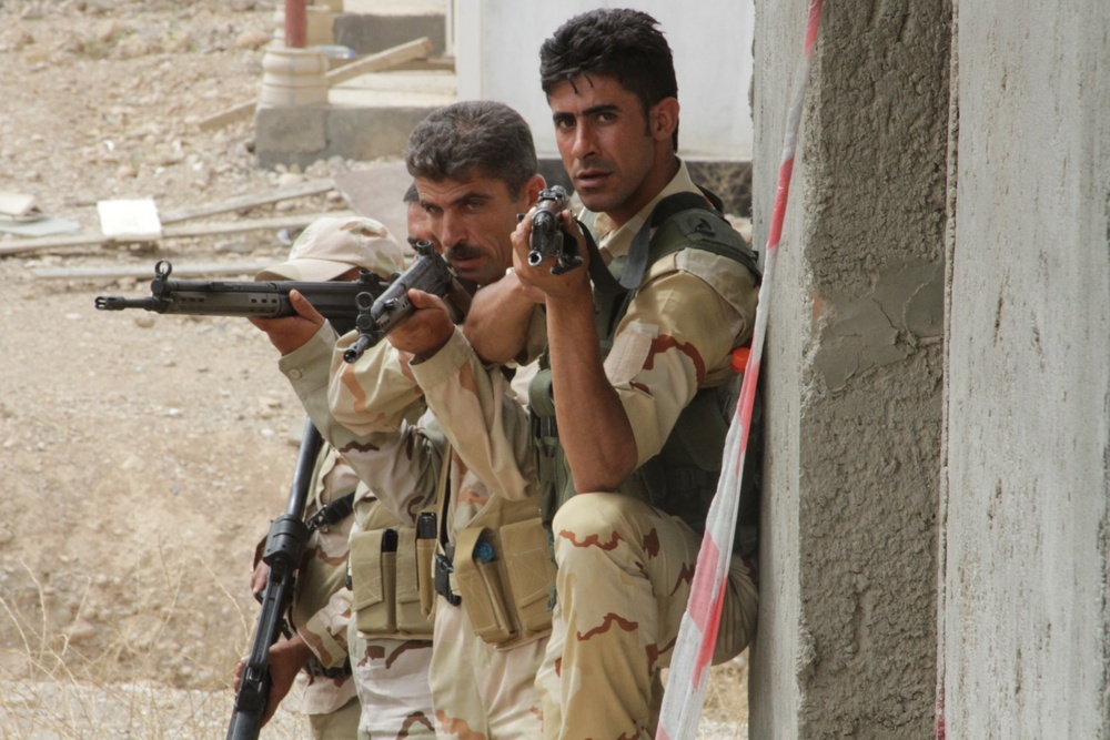 Coalition forces train Peshmerga soldiers on urban operations