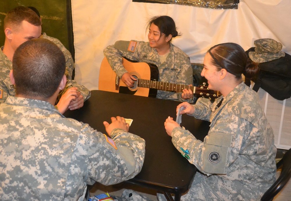 Pvt. Angeles entertains the 650th RSG at CSTX
