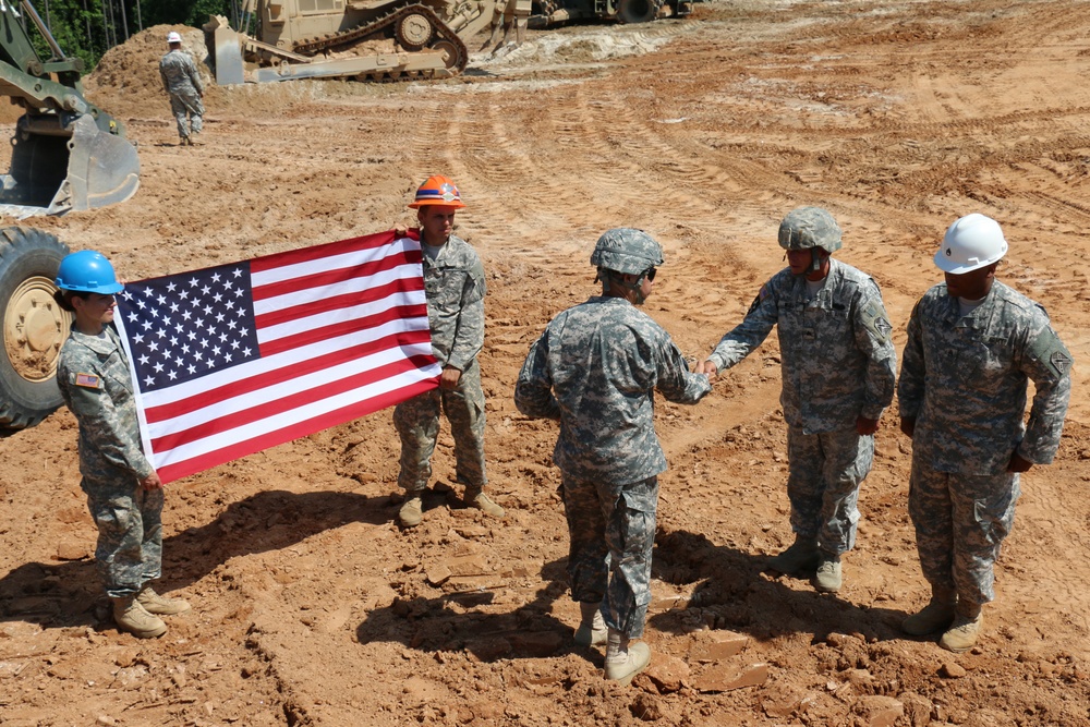 Soldiers re-enlist at construction site