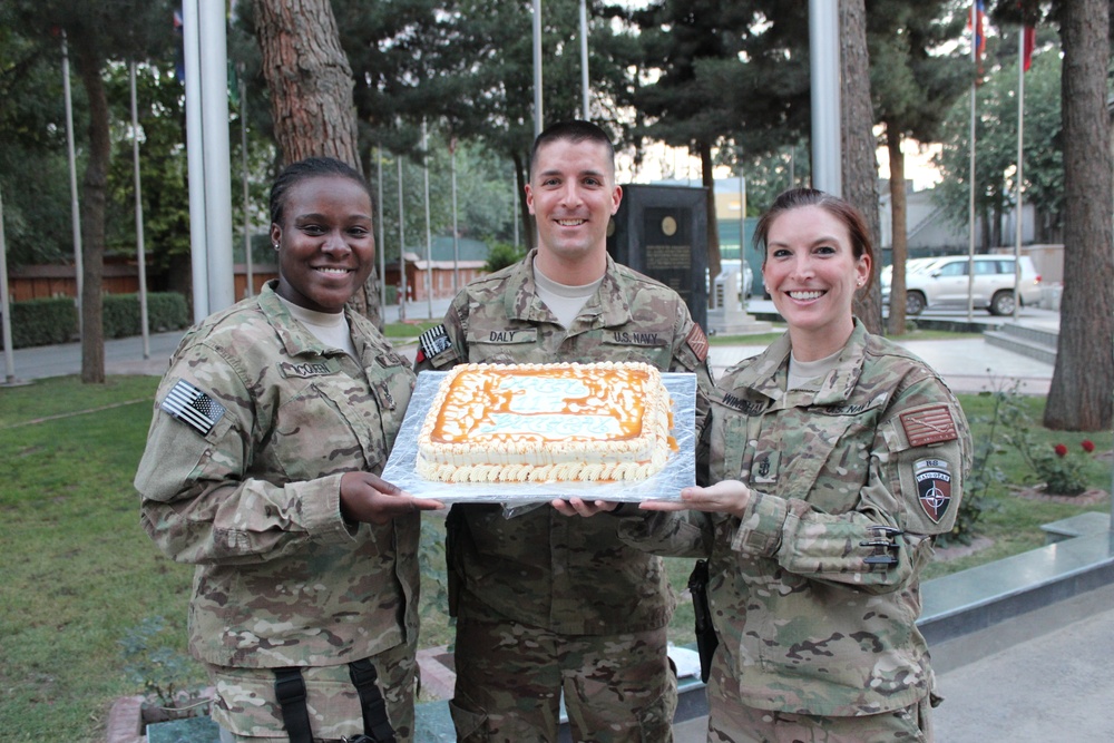 Navy corpsmen serving in Afghanistan celebrate Hospital Corps' birthday