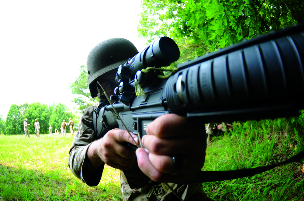 Soldiers and Marines conduct training