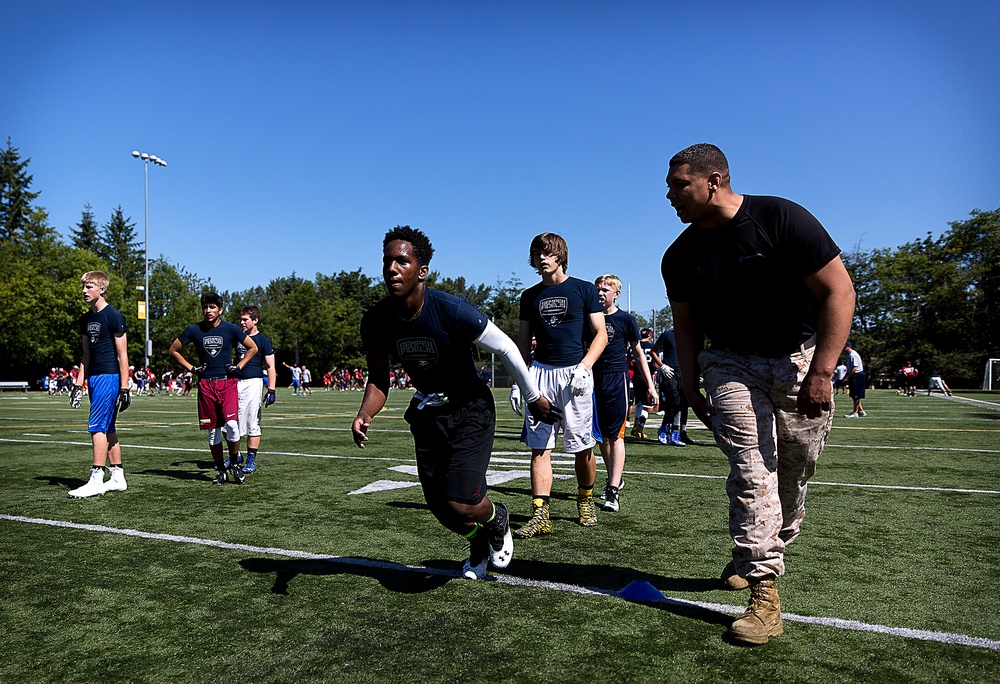 Seattle Marines, NFL coaches host football camp in Renton
