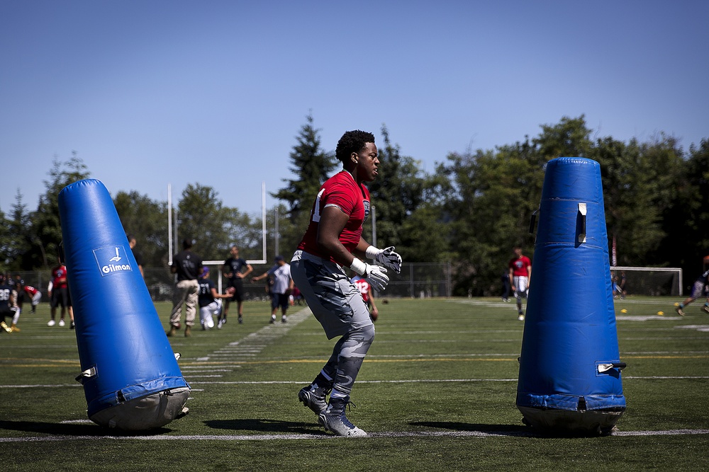 Seattle Marines, NFL coaches host football camp in Renton