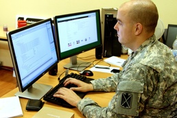 10th Army Air and Missile Defense Command Soldier helps at the garrison