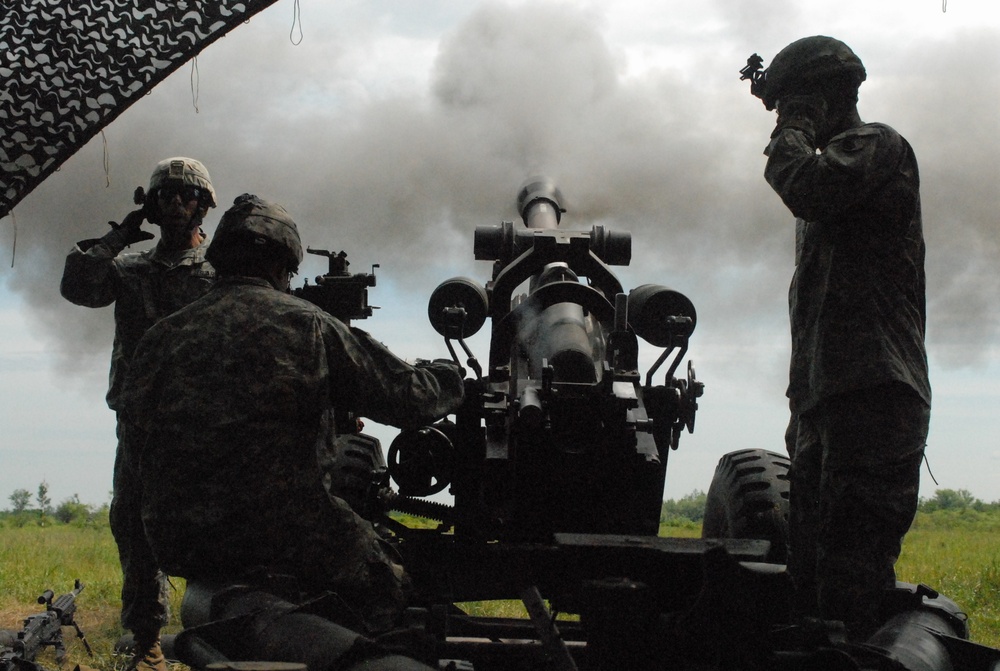Artillery provides indirect fire for combined arms exercise