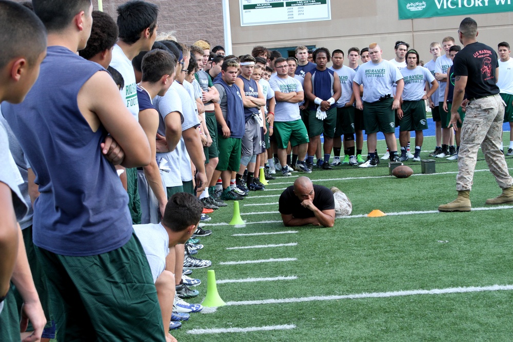 Marines Conduct CFT with 6A State Champs, Present Semper Fi Coach Award