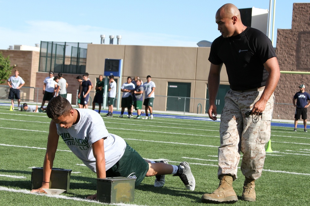 Marines Conduct CFT with 6A State Champs, Present Semper Fi Coach Award