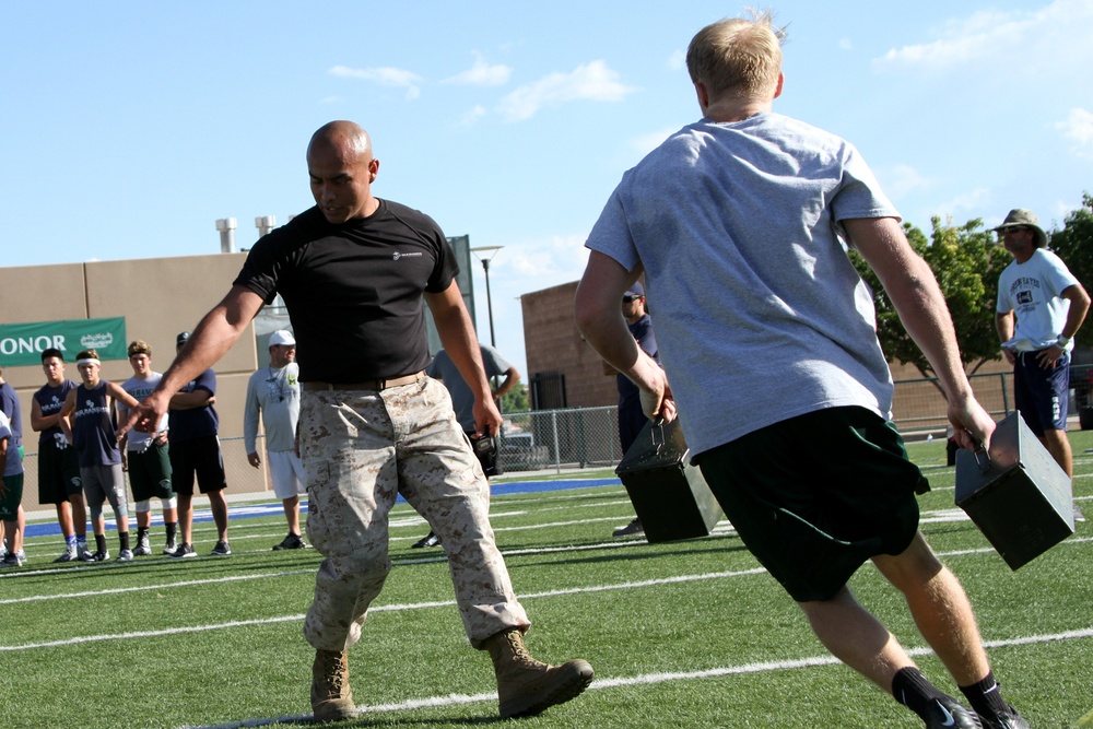 Marines Conduct CFT with 6A State Champs, Present Semper Fi Coach Award