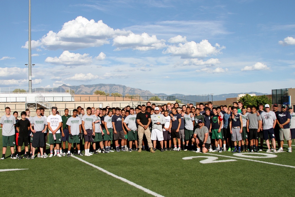 Marines Conduct CFT with 6A State Champs, Present Semper Fi Coach Award