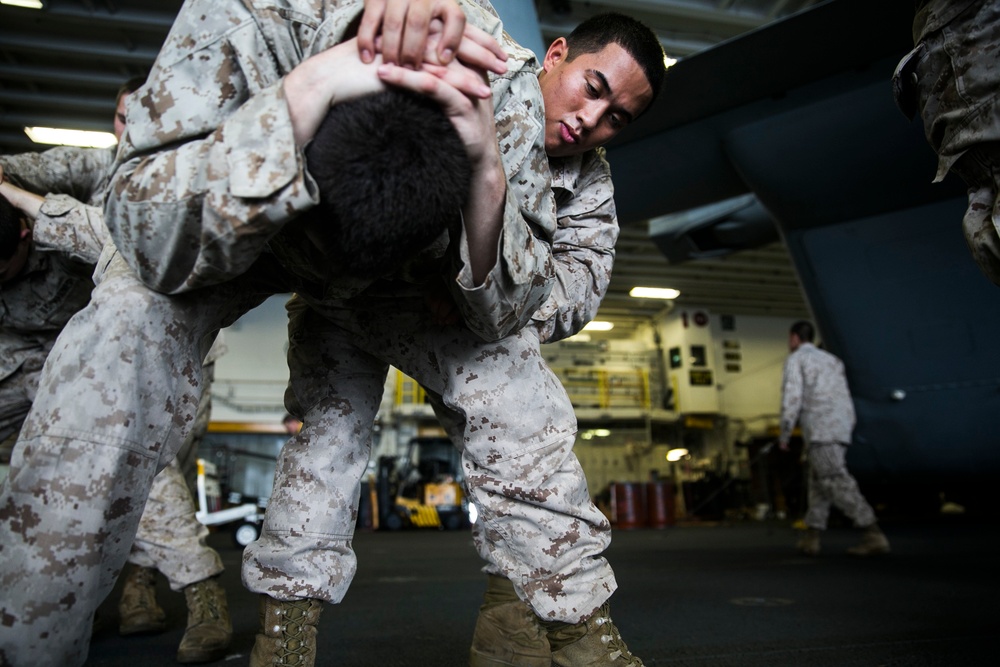 U.S. Marines practice detainee handling