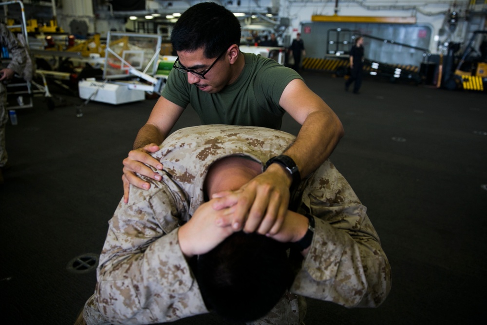 U.S. Marines practice detainee handling