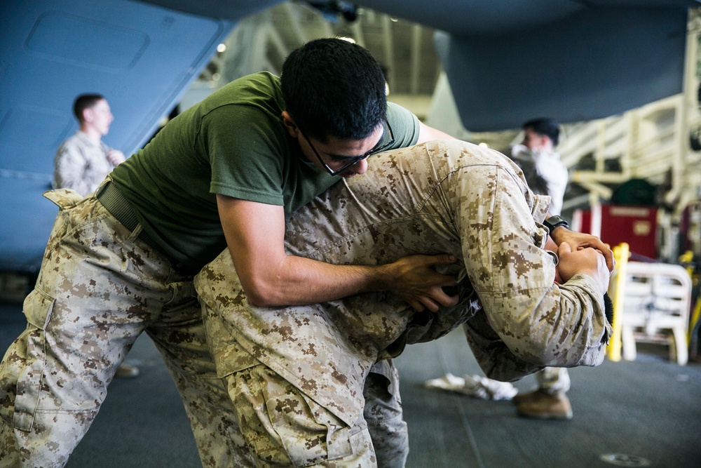 U.S. Marines practice detainee handling