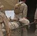 Marines and Sailors participate in a mass heat casualty exercise in support of ITX 4-15