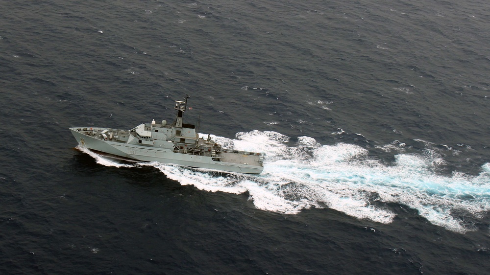 US, British, Canadian, Mexican ships sail in formation at Tradewinds