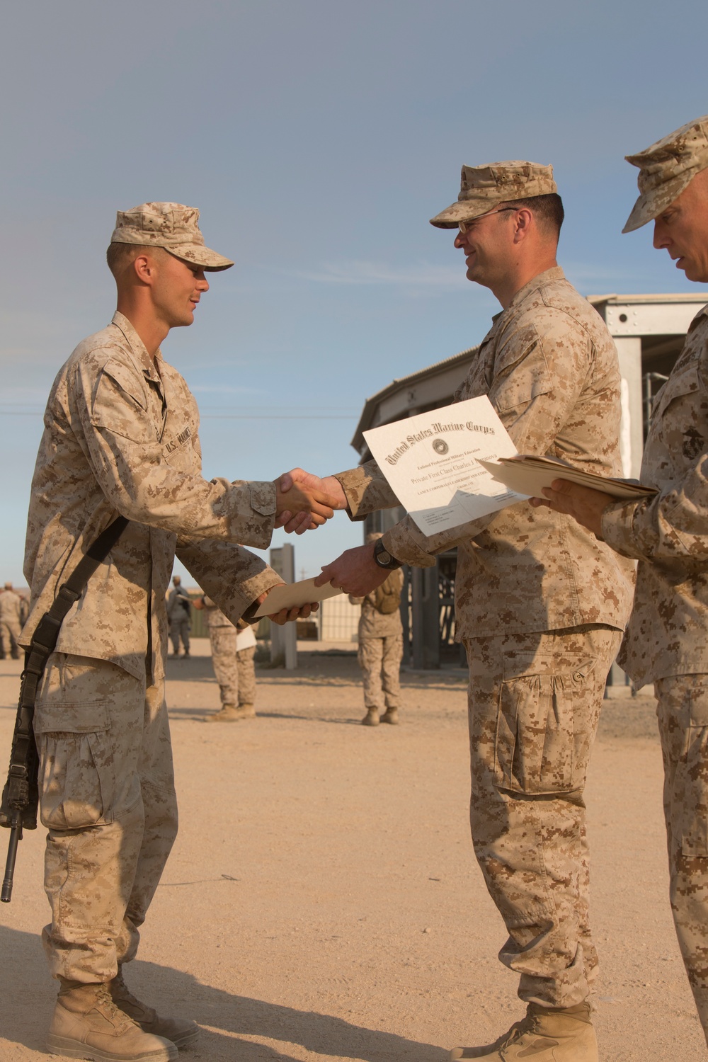 1/23 Marines Graduate Lance Corporal Leadership and Ethics Seminar During ITX 4-15