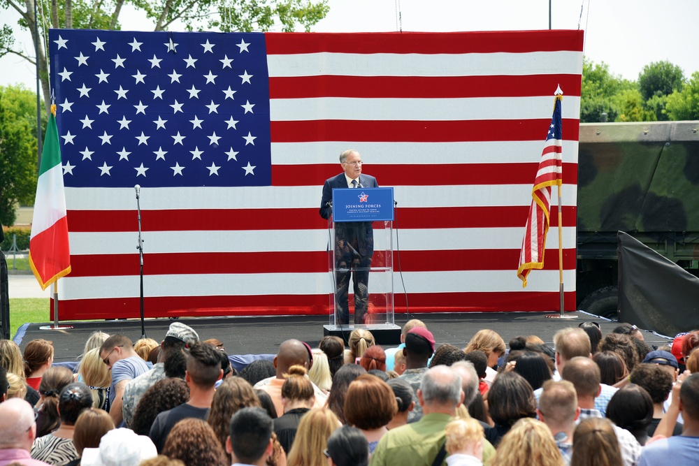 First lady Michelle Obama visits the US community in Vicenza, Italy