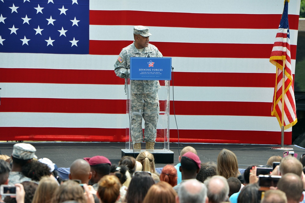 First lady Michelle Obama visits the US community in Vicenza, Italy