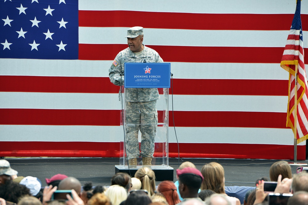 First lady Michelle Obama visits the US community in Vicenza, Italy