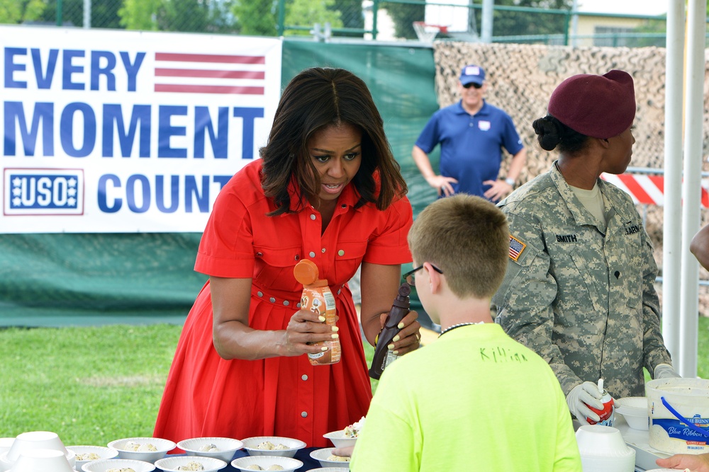 First lady Michelle Obama visits the US community in Vicenza, Italy