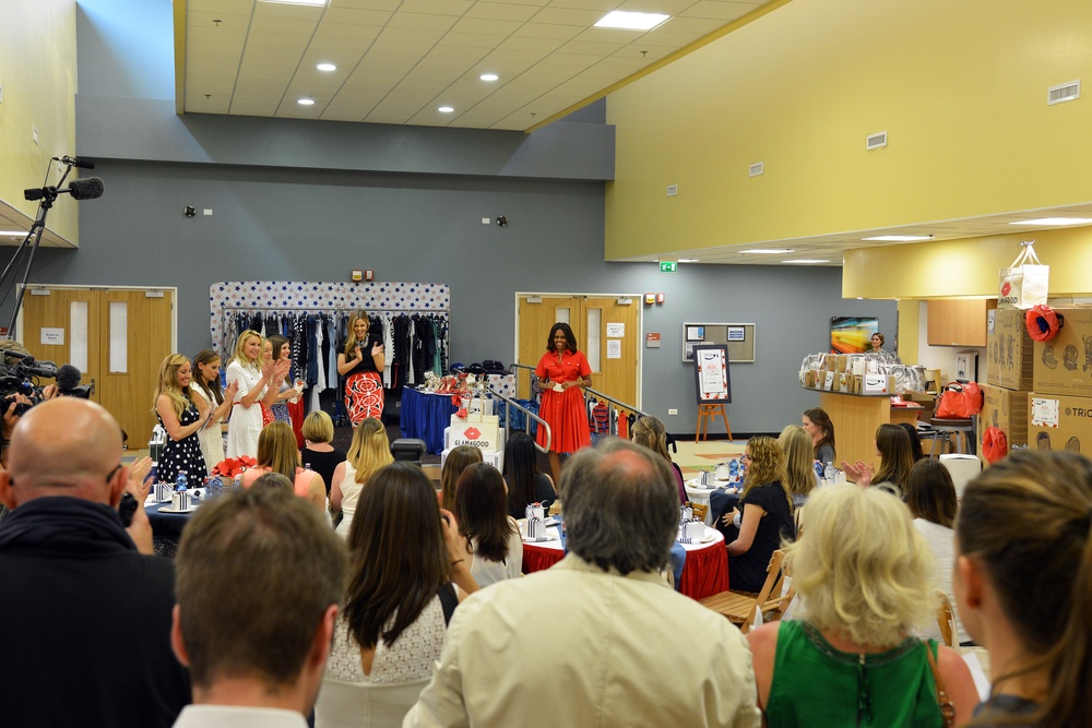 First lady Michelle Obama visits the US community in Vicenza, Italy