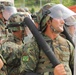 Watching for movement, Albanian army takes part in crowd riot control exercise