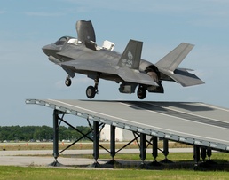 F-35B Lightning II Completes First Land-based Ski Jump Launch