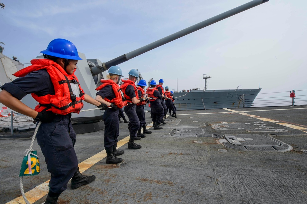 USS Forrest Sherman replenishment