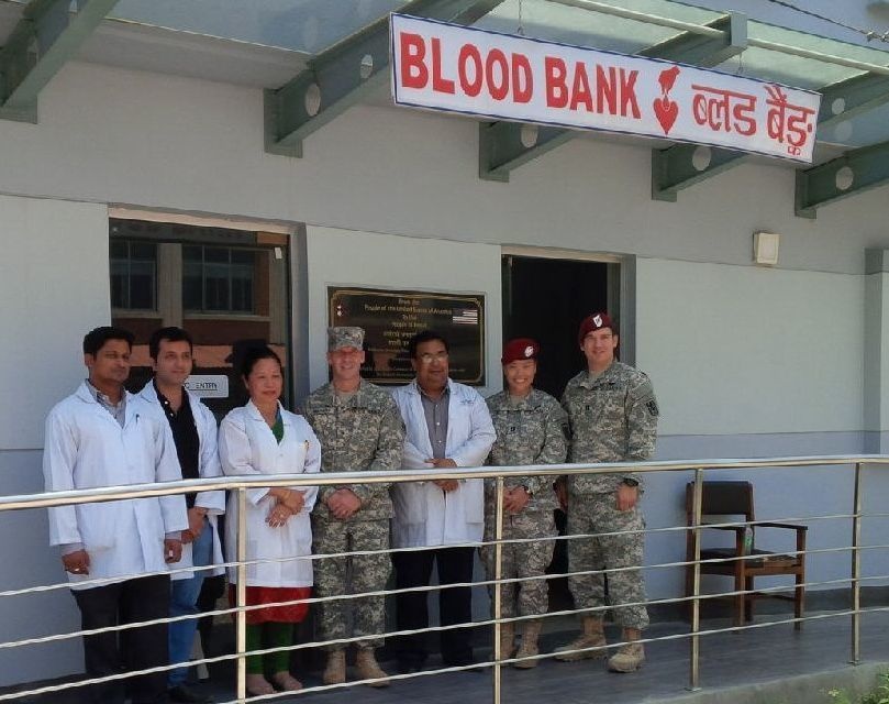 Brig. Gen. Milhorn visits blood bank